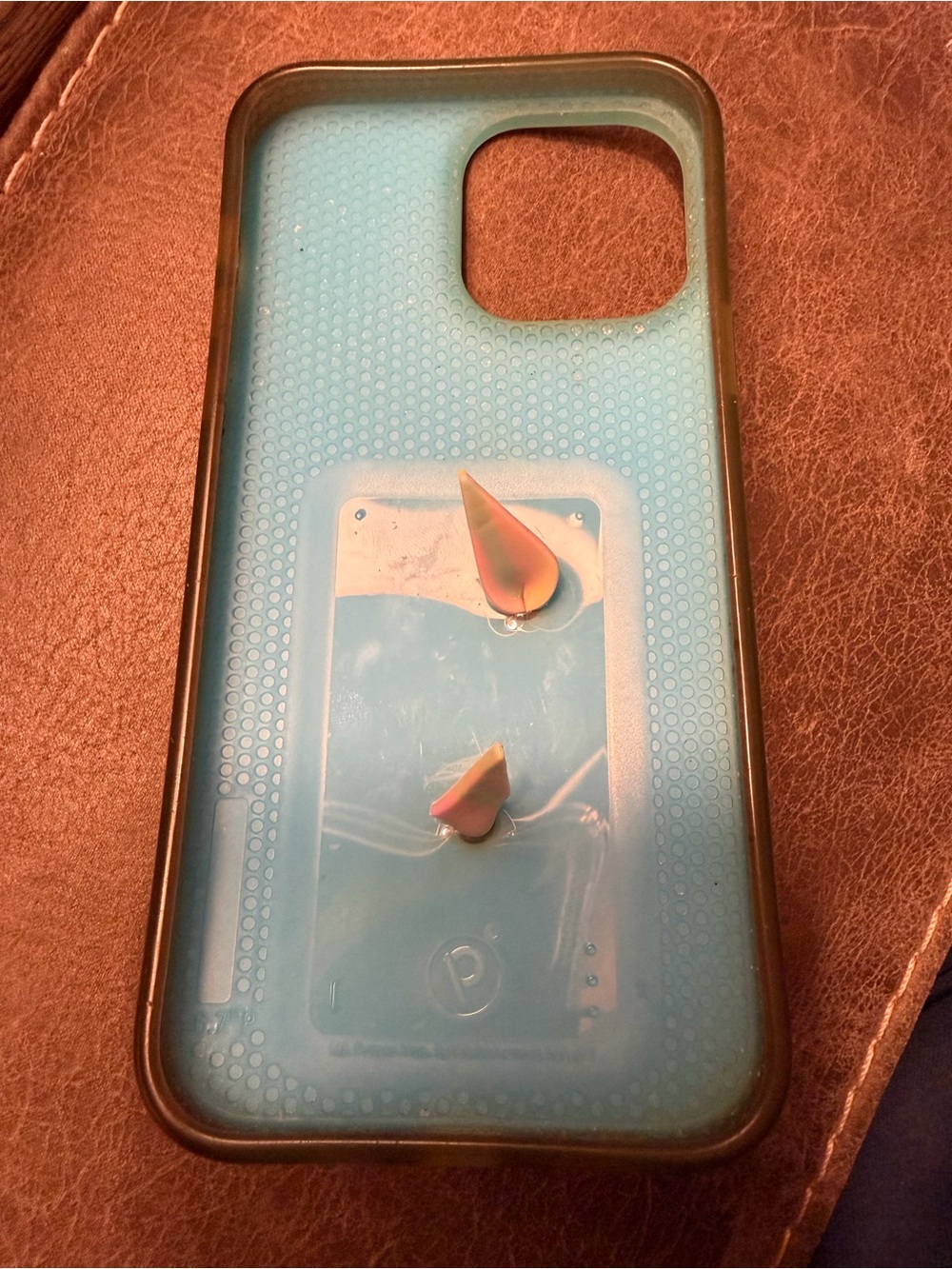 Loopy Case Marble Grip Phone Case - Pastel Pink & Blue with Gold Flecks - Picture 3 of 3